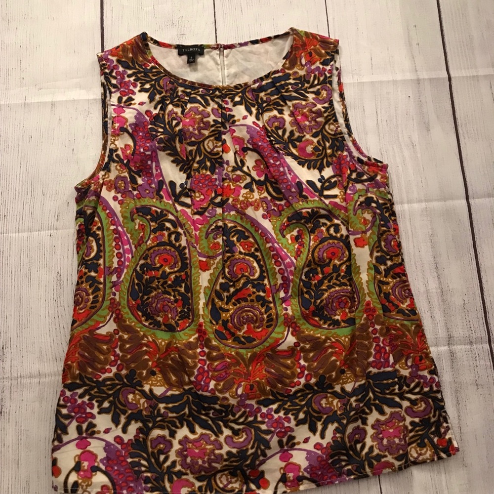 Talbots Floral Print Sleeveless Top